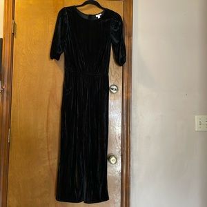 Cat & Jack black velvet one piece pants set with 3/4 sleeves, youth XL 14/16.